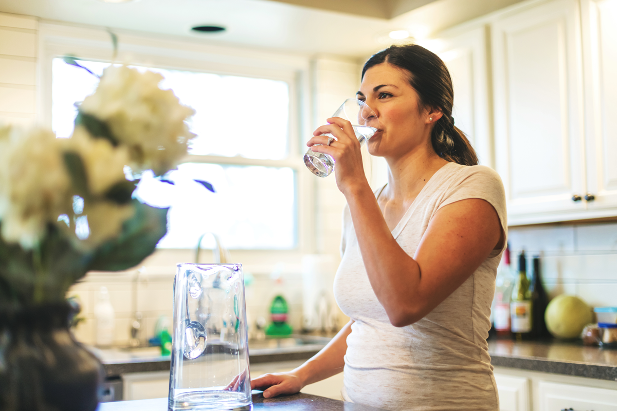 Woman preparing for a colonoscopy