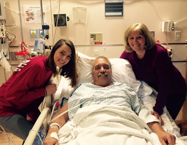 Pictured at Yale New Haven Hospital Sunday morning in anticipation of receiving a new heart